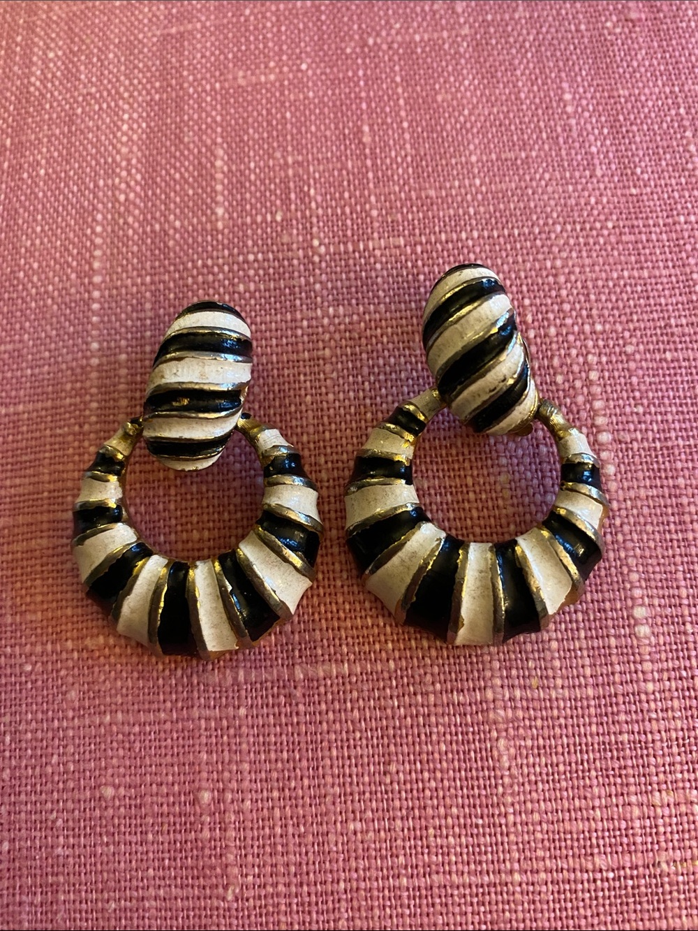 vintage clip-on door-knocker statement earrings